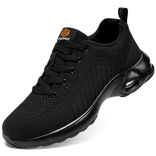 Image of DYKHMILY Steel Toe Steel Toe Shoes for Men Steel Shoe Work Work Shoe Safety Safety Shoes Comfortable Lightweight Zapatos de Trabajo para Hombre Seguridad Size 10.5 Man/12,Black