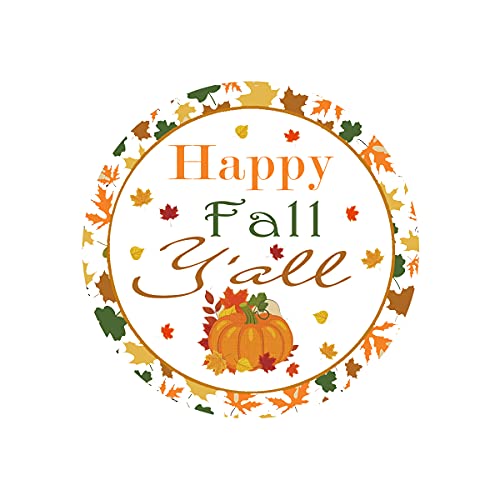 Remarkable REMARKABLE070955662858 Happy Fall Y'All Stickers,2 Inch Pumpkin Autumn Floral Thank You Labels,Thanksgiving Stickers For Party Favors Envelope Seals & Goodie Bags thumb #5