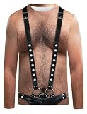 Loveternal T-Shirts für Herren Sweatshirt 3D Mankini Funky Party Pullover L
