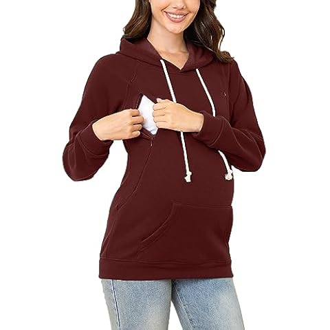 PARNIXS Winter Maternity Nursing Sweatshirt Hoodie Cover