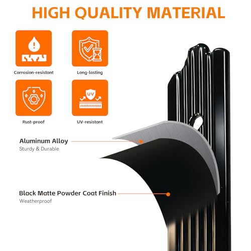 Balaustres de aluminio de 32 pulgadas rectos negros con tornillos para barandilla de cubierta 4