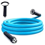 Cupohus RV Water Hose 15FT with Strain Relief Ends, Kink-Resistant Drinking Water Hose, 5/8''ID Potable Food Grade Hose with Storage Strap for RV, Marine, Camper, Truck, Car, Garden