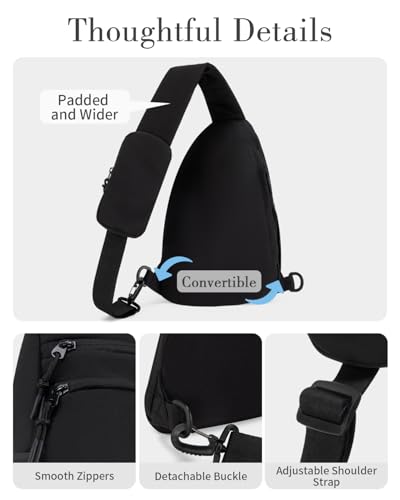 Image of Sling Bag Nylon Crossbody Bags for Women with Anti-theft RFID Blocking Pocket Cross Body Purse Adjustable Shoulder Strap