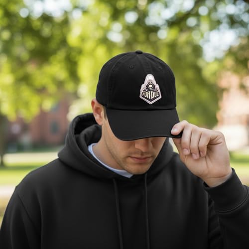 Gorra bordada ajustable negra universitario miniatura 5