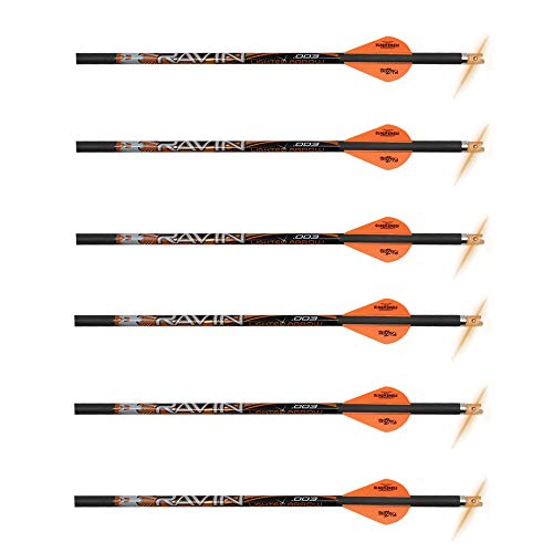 Ravin Crossbows R133 0.003 400 Grain Lighted Arrows (6 Pack), Black/Red | Carbon