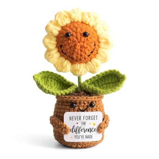 Thank You Gift - Emotional Sunflower Support Crochet - Never Forget The Difference You Make Gifts for Mothers Day Birthday - Retirement Appreciation Gifts for Coworkers Boss Mom Teacher Mentor Nurse