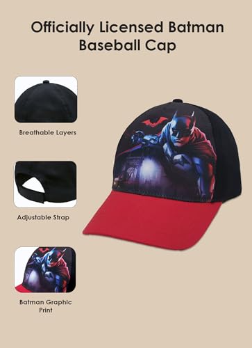Image of Kidsville Official DC Comics Batman Cap for Kids Boys & Girls | Adjustable Closure