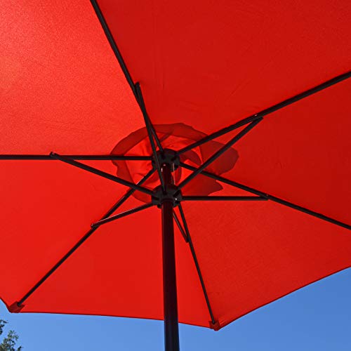 Westcharm Patio Umbrella Outdoor Table Umbrella With 6 Sturdy Ribs And Crank 6.5 Ft, Red Umbrella #TOP7