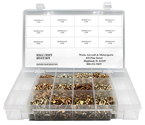 Rivets souples coniques Wicks Aircraft : kit de rivets solides pour ateliers créatifs
