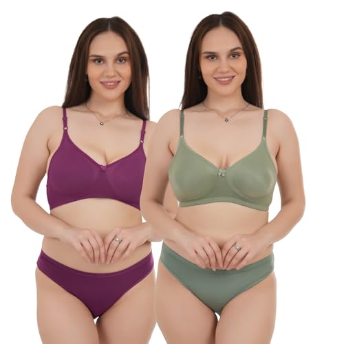 Image of Unitrust Premium Lingerie Set with Full Coverage Non-Padded Bra and Hipster Panty Set