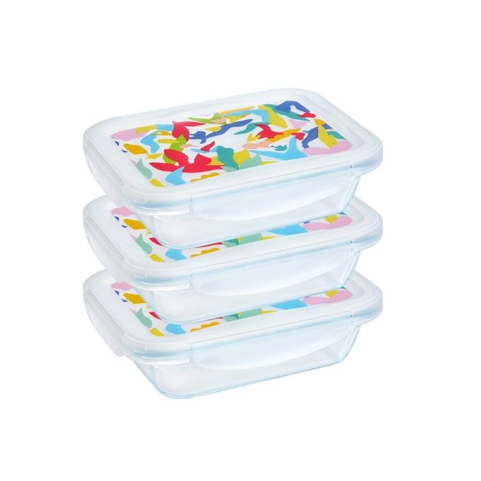 Pyrex Cook&Go - Lunch Box rectangular 0.8L (Multicolor lid)
