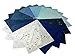 NAVA CHIANGMAI FLOWERS Thin Standard Color of Mulberry Paper Sheets for Decorative, DIY, Craft, Scrapbook, Wedding, Art, Tissue Japan (Mixed Blue)