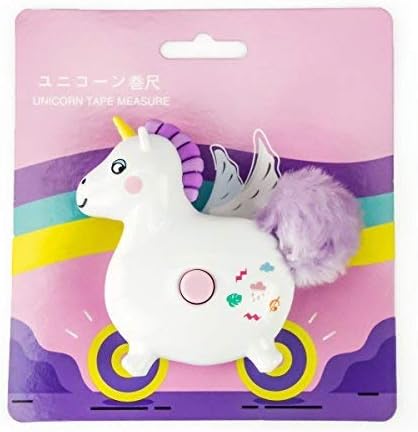 Unicorn Retractable Measuring Tape, 60-Inch/150CM, Push Button, Soft Tape Measure, Portable, Student, Cartoon