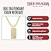 True Religion Pave Cubic Zirconia Dog Tag Pendant 22 Inch Long Thick Box Chain Necklace for Men 14K Yellow Gold Plated Brass