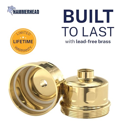 Image of HammerHead Showers Solid Metal Shower Head Filter - KDF 55 Shower Filter, High Pressure Universal Shower Filters to Remove Toxic Chemicals - Removes Chlorine and Heavy Metals - Polished Brass