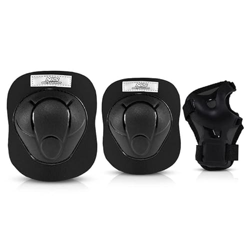 Nils Extreme Schutzausrüstungen Set für Skateboard Radfahren Inliner Skate - 3in1 Set Knieschone Ellbogenschoner Handgelenkpolster für Herren und Jungen - Protektoren Set Schwarz - M - H210