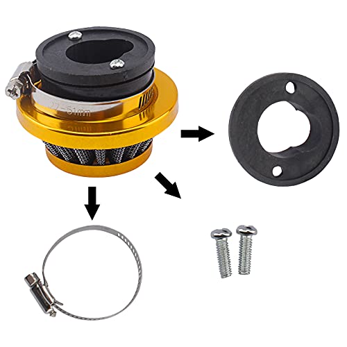 Liyyds 42Mm 43Mm 44Mm Golden Filter Adapter Velocity Stack For 33Cc 43Cc 47Cc 49Cc 50Cc 52Cc Minimoto 2-Stroke Dirt Mini Pocket Bike Kids Atv Go Kart Goped Blad Gas Powered Scooter Motovox Mvs10 #TOP6