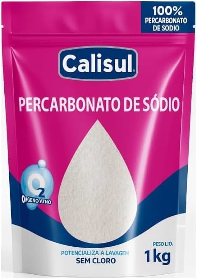Percarbonato de Sódio 1kg 100% Puro Tira Manchas em Pó Sem Cloro, Seguro para Roupas Brancas, Coloridas e Limpeza Doméstica
