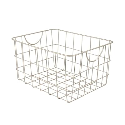 Spectrum Utility Wire Baskets for Organizing - Sturdy Steel Metal Basket Storage Organizer Bin with Handle - Open Wire Storage Baskets for Kitchen Pantry, Cabinets, Closet & Garage Shelves