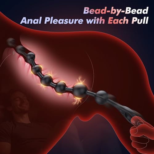 Image of BEISAR 15.35 inch Anal Beads Butt Plug - Alternating-Sized Prostate Massager Anal Vibrator with APP, Liquid Silicone Anal Plug with 10 Vibration Modes Anal Toys Waterproof Male Sex Toys S&M Whips