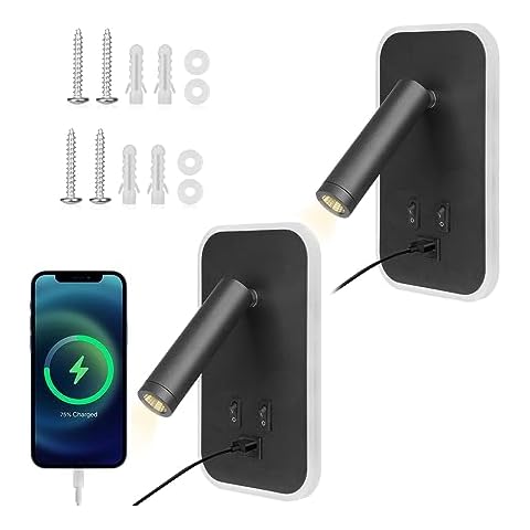 Neulriscn 3-in-1 Bedside Wall Lamps Cover