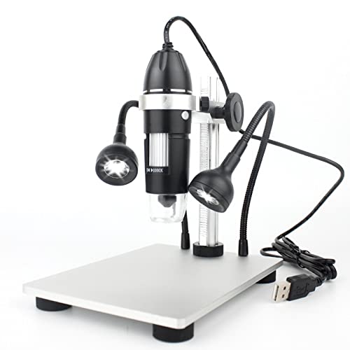 Support microscope numérique USB en alliage d'aluminium avec LED