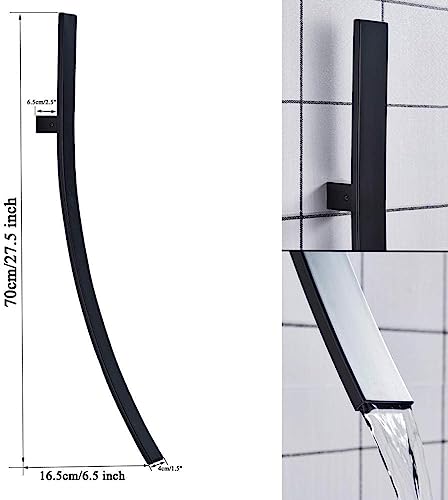 Mitigeur de lavabo cascade noir pour eau chaude et froide