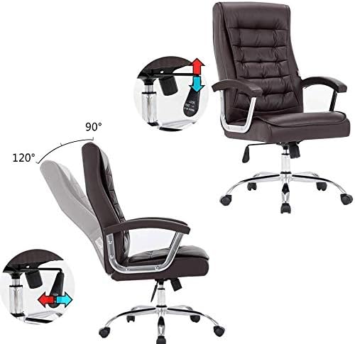 Miniatura 3 de Silla ergonómica comercial con silla de computadora de estudio de conferencias, silla de oficina de masaje reclinable cómoda y larga sentada (D)