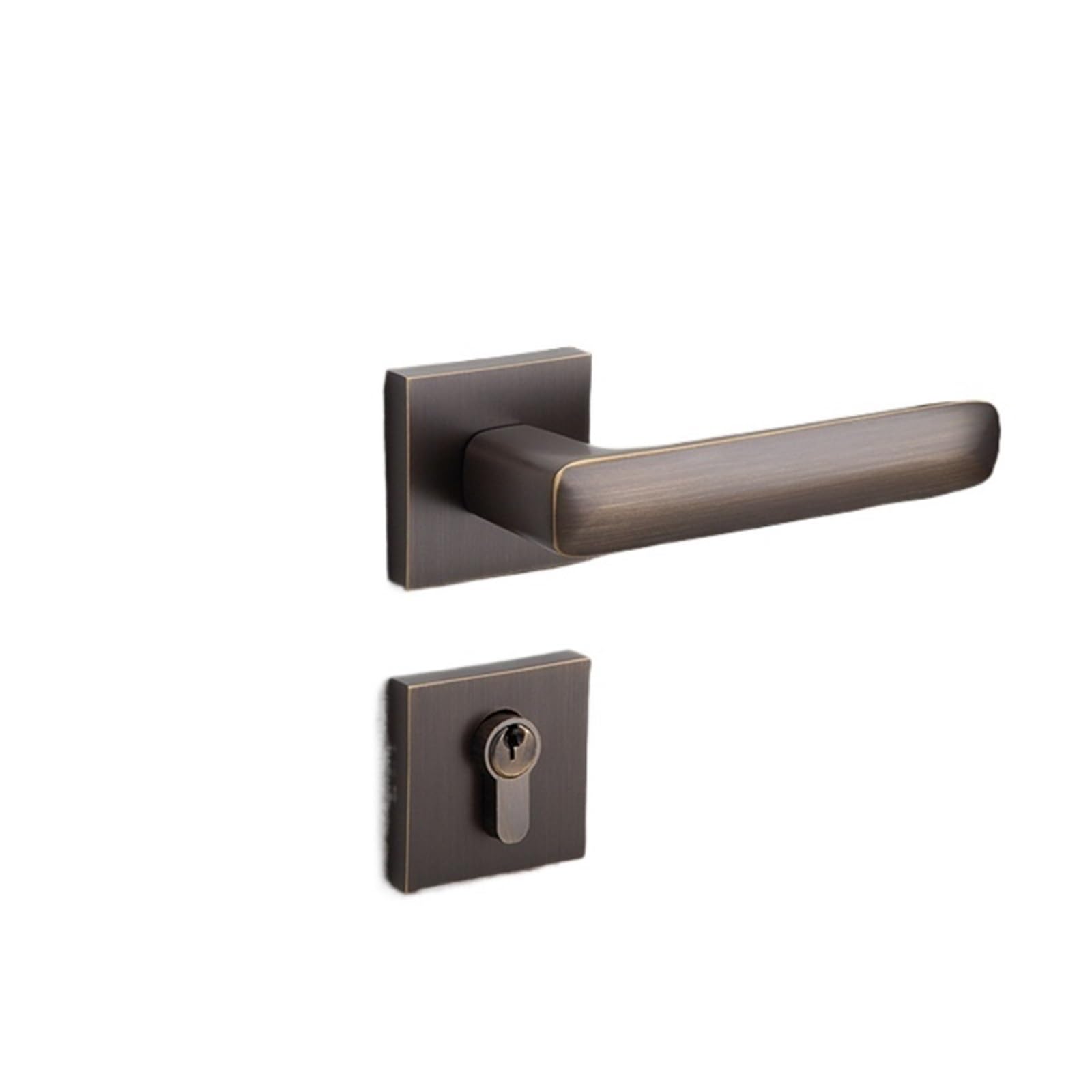 Serrure de porte intérieure magnétique en cuivre bronze avec poignée fendue