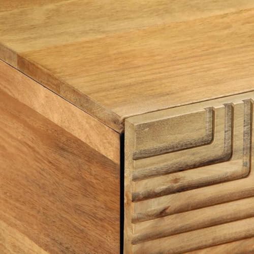 Table basse en bois de manguier 80x50x40 cm marron avec rangement