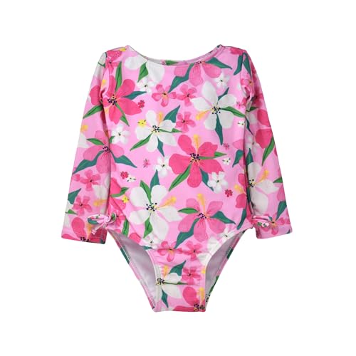 Image of Flap Happy Baby Girls' UPF 50+ Charlie L /S Rash Guard Swimsuit
