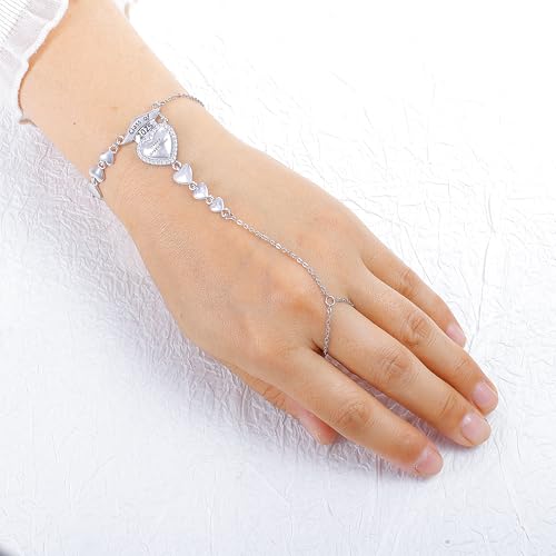 Image of Sunflower Jewellery Gold Hand Chain Bracelet Graduation Finger Heart Gifts 2025 (2025 Graduation Hand Chain)