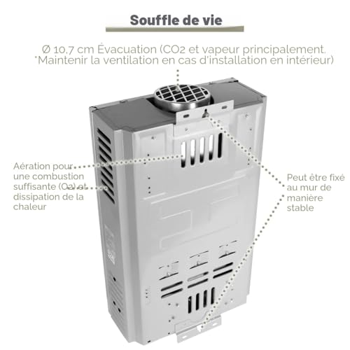 Chauffe-eau instantané 24KW butane propane basse pression - 5
