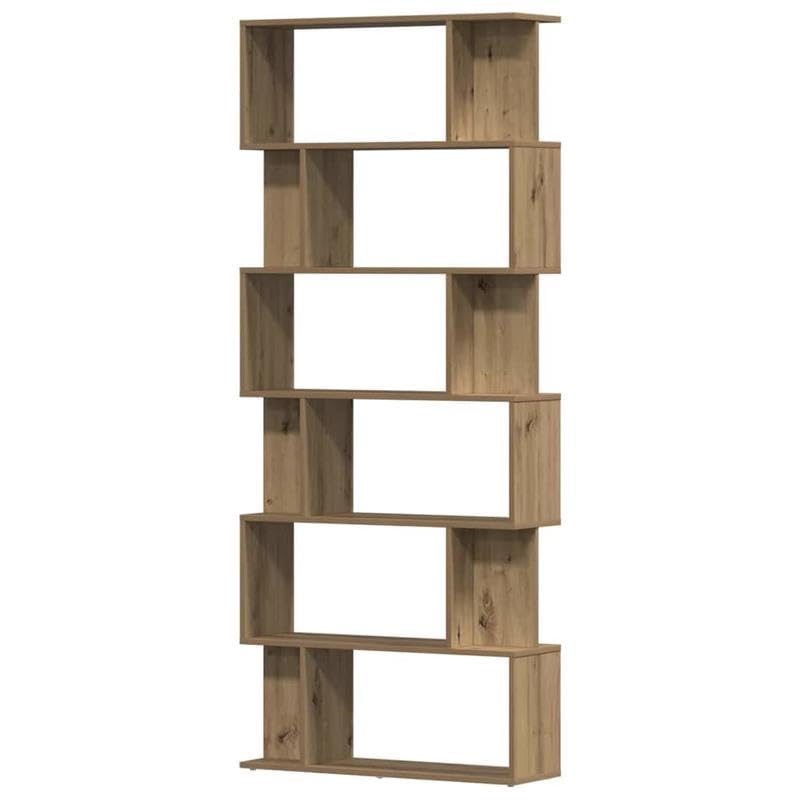 Eleganz Estantería de roble Artisan, 80 x 24 x 192 cm, moderno sistema de estanterías de madera para salón, oficina y oficina en casa, solución de almacenamiento estable para libros y decoración