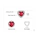 JewelryPalace Heart Of Ocean 3.8ct Created Red Ruby Halo Stud Earrings for Women, Love Forever 14k White Gold Plated 925 Sterling Silver Earrings for Her, Gemstone Jewelry Set for Women