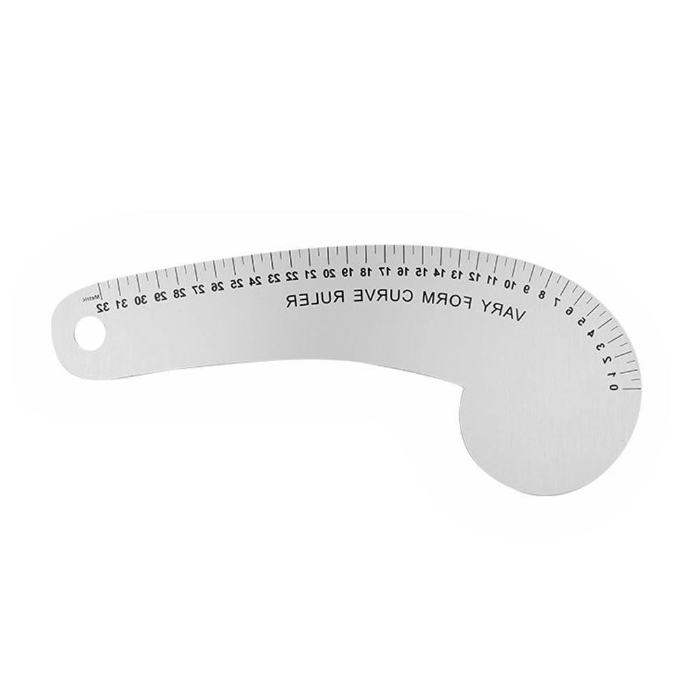 32cm French Curve Ruler Soild Aluminum Vary Form Curve Ruler for Sewing, Quilting and Design