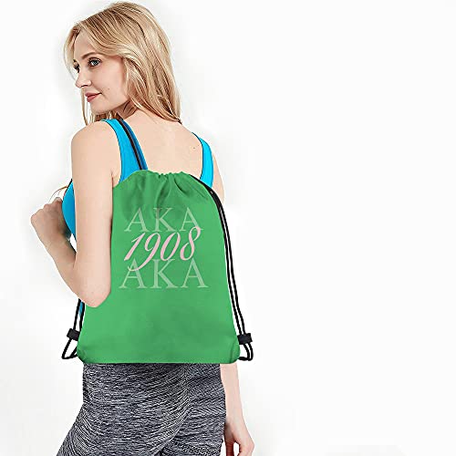 AKA 1908 Drawstring Bags Backpack Bag As Known As Abbreviation Cool Design Art Hip Hop Style Green Pink Color Abstract Sport Gym Sack Drawstring Bag String Bag Yoga Bag for Men Women4