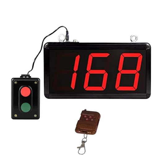 JIAWANSHUN Digital Lap Counter 4 inch,Electronic Counter with High-Contrast LED Display, Up/Down Counting & Custom Initial Value, Durable Aluminum Frame for Sports&Golf&Kart Racing