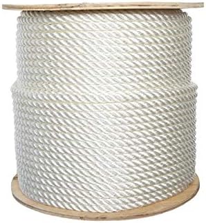 ATERET3-Strand Twisted Nylon Plus Rope I 1/4" x 600 feet I Nylon & Polyester Blended Synthetic Rope I Multipurpose, Lightweight, Weather-Resistant Cord for Outdoor/Indoor Use and DIY Projects