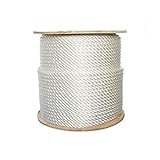 ATERET 3/8' Nylon Rope - 3-Strand Twisted Nylon & Polyester Blended Synthetic Rope - Multipurpose, Lightweight, Weather-Resistant Cord for Outdoor/Indoor Use and DIY Projects (3/8' x 600 Feet)