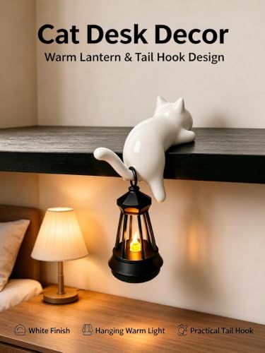 ChayWillow 3D Printed Cat Desk Decor with Hanging Lantern Light Set of 3 - image 4