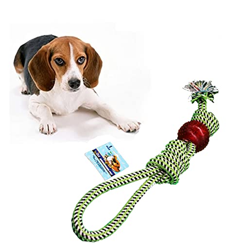 Brinquedo Mordedor Para Cães Pet Corda Bolinha Limpa Dentes