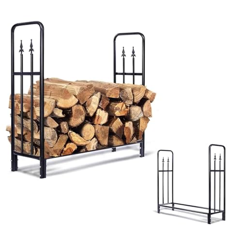 Portalegna da ardere in acciaio resistente, salvaspazio per riporre la legna da ardere, ideale per stufe, bracieri e caminetti