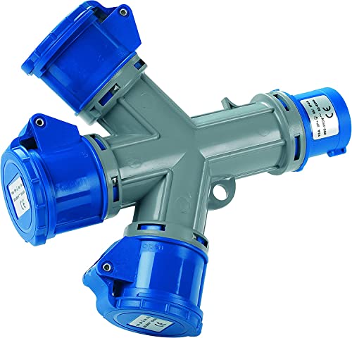 MOLTIPLICATORE PRESA IDUSTRIALE 3 POLI 16A CON USCITA 3 PRESE INDUSTRIALI 16A 220V IP44