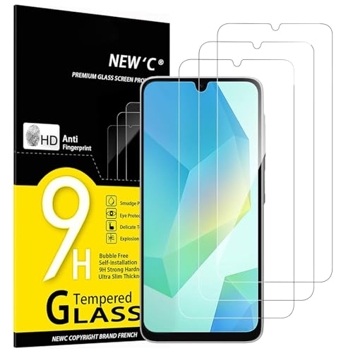 NEW'C 3 Pack Designed for Samsung Galaxy A16 5G, Galaxy A26 5G Screen Protector Tempered Glass, Bubble Free, Ultra Resistant