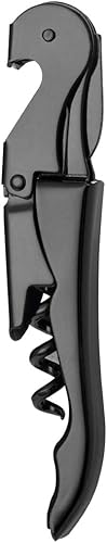 YFS Sacacorchos profesional para camareros con cortador de papel de aluminio y abridor de botellas, llave de vino resistente negra para camareros de