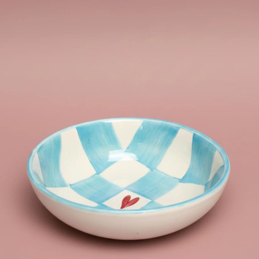 Image of Ceramic Snack Bowl Set for Serving, Dessert & Fruits | Multipurpose Kitchen Bowls Set | Premium Aesthetic Small Serving Bowls | (Green & White | Pack of 1 | 700ml