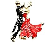 Brosche mit doppeltem Tanzstil, Legierung, Strass, Anstecknadel, Boutonniere, cleveres Design