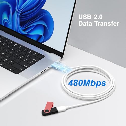 Image of PremiumAV USB Extension Cable 10 Meter - Type A Male to Type A Female High-Speed Data Transfer Cord for Printer, PC, Laptop, External Hard Drive, USB Hub - White