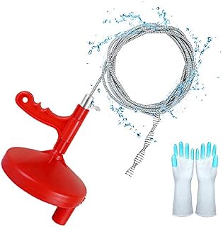 Plumbing Snake 16.4 FT, Drain Auger Clog Remover Plumbing Pipe Unblocker Cleaner, Sewer/Bathtub